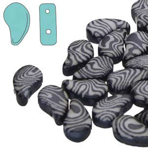 Paisley Duo 8mm x 5mm - Laser Contour Black & White - PD8502010-24600CL - 50gm Bag