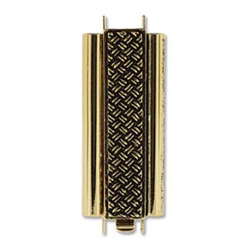 Beadslide Clasp Cross Hatch - Antique Gold - CLSP207AG-36