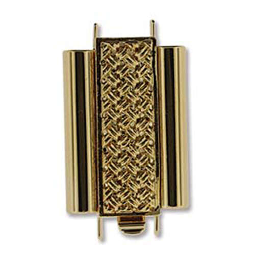 Beadslide Clasp Cross Hatch - Gold  - CLSP207GP-22
