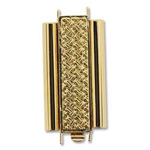 Beadslide Clasp Cross Hatch - Gold - CLSP207GP-30