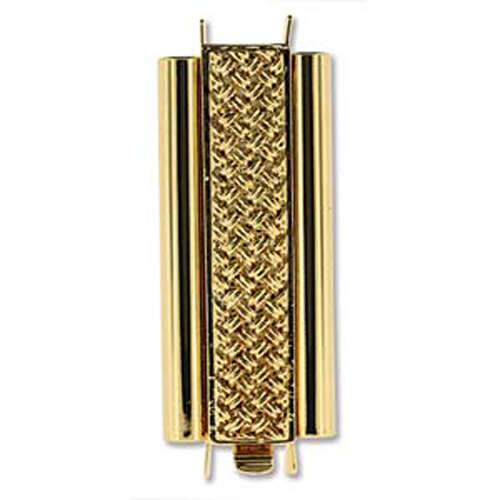 Beadslide Clasp Cross Hatch - Gold - CLSP207GP-36