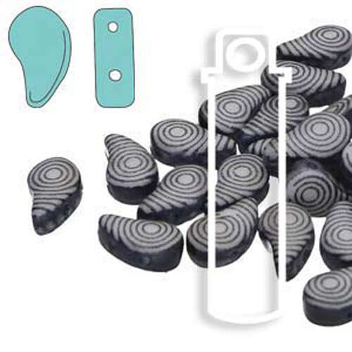 Paisley Duo 8mm x 5mm - Laser Finger Print Black & White - PD8502010-24600PB - 22gm Tube