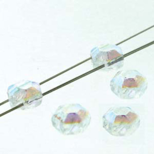 Honeycomb Chiseled Jewel 6mm - HCJ0600030-28703 - Crystal AB - 30 Bead Strand
