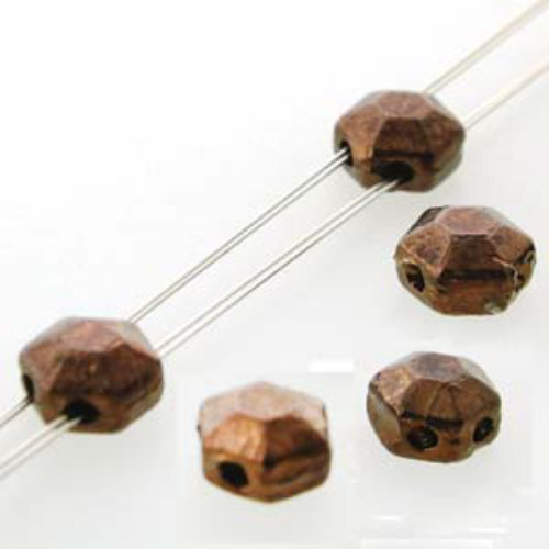 Honeycomb Chiseled Jewel 6mm - HCJ0623980-14415 - Jet Bronze - 30 Bead Strand