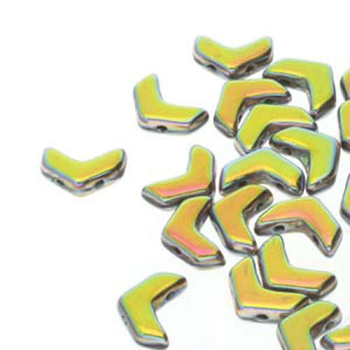 Chevron Duo Beads - 2 Hole - 30 Bead Strand - CHV10423980-28103 - Jet Full Vitrail