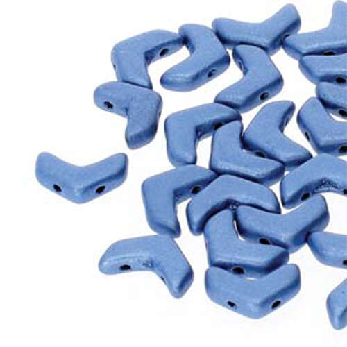 Chevron Duo Beads - 2 Hole - 30 Bead Strand - CHV10423980-79031 - Jet Suede Blue