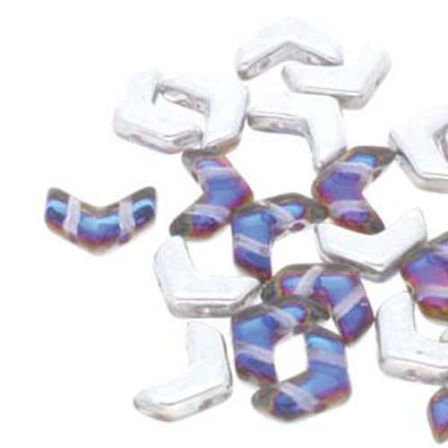 Chevron Duo Beads - 2 Hole - 30 Bead Strand - CHV10400030-26601 - Backlit Petroleum