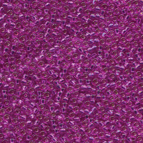 Miyuki 11/0 Rocaille Bead - 11-91340 - Dyed Silver Lined Fuchsia - 250gm Bag
