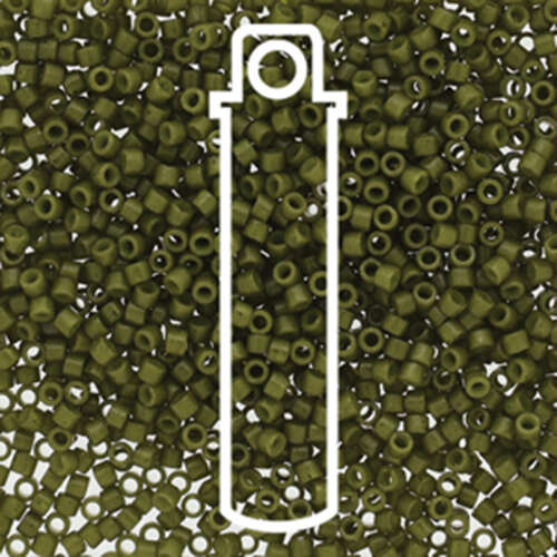 Miyuki 11/0 Delica Bead - DB2357 - Duracoat Opaque Army Green - 7.2gm Tube