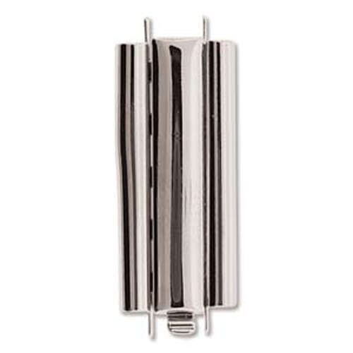 Beadslide Clasp Smooth Plain - Rhodium - CLSP216SP-36
