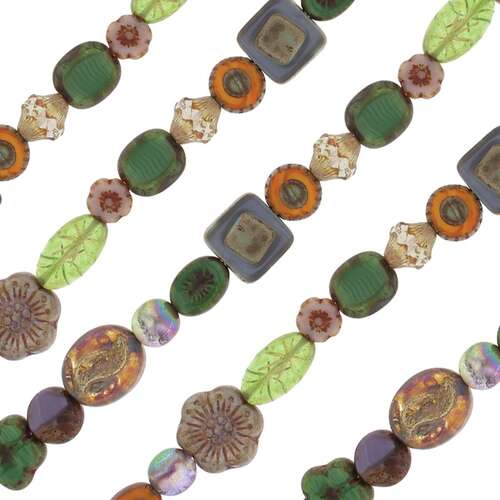 Czech Table Cut Glass Bead Strand - Fall Mix - TCMIX-FALL