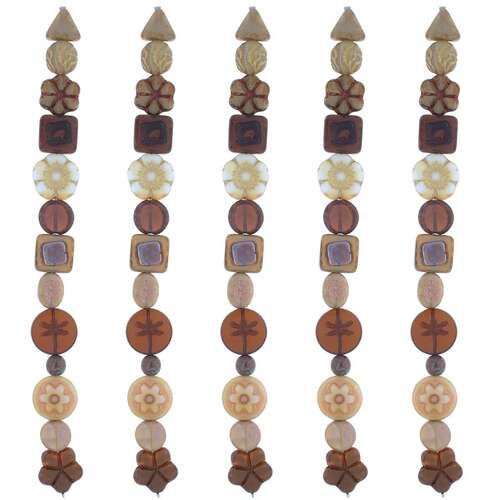 Czech Table Cut Glass Bead Strand - Natural Mix - TCMIX-NATURAL