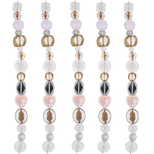 Czech Table Cut Glass Bead Strand - Crystal Mix - TCMIX-CRYSTAL