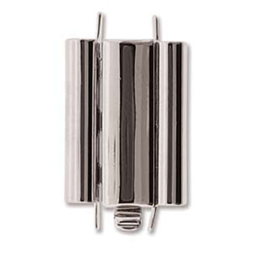 Beadslide Clasp Smooth Plain - Rhodium - CLSP216SP-22
