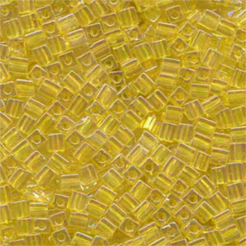 Miyuki 4mm (SB4) Square Bead - SB4-252 - Transparent Yellow AB - 250gm Bag