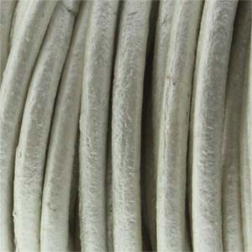 0.5mm Indian Leather Metallic Pearl Silver - 25 Yards - 22.5 Metres Roll
