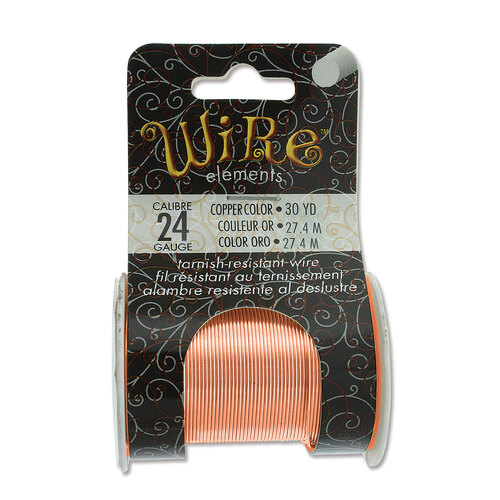 Tarnish Resistant Medium Temper Copper 24 Gauge Round Wire - 30yd / 27m Roll - NTW24C