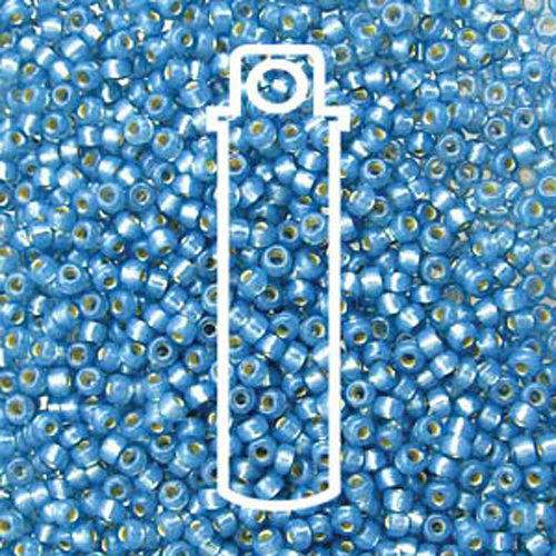 Miyuki 11/0 Rocaille Bead - 11-94242 - Duracoat Silver Lined Dyed Powder Blue - 8.5gm Tube