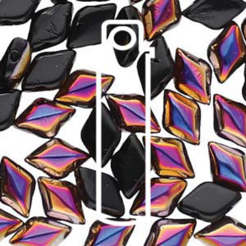 Gem Duo 8mm x 5mm - GD8523980-29501 - Jet Sliperit - 8gm Tube