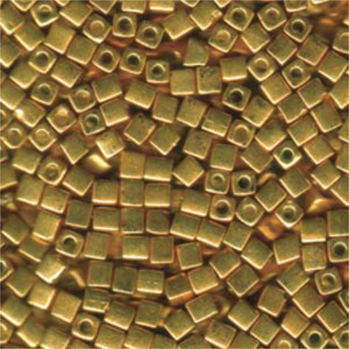 Miyuki 4mm (SB4) Square Bead - SB4-1053 - Galvanized Yellow Gold - 250gm Bag