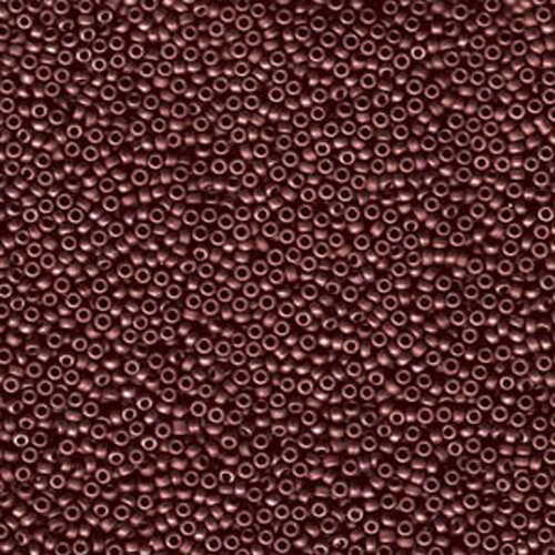 Miyuki 15/0 Rocaille Bead - 15-92040 - Matte Opaque Metallic Dark Maroon - 250gm Bag