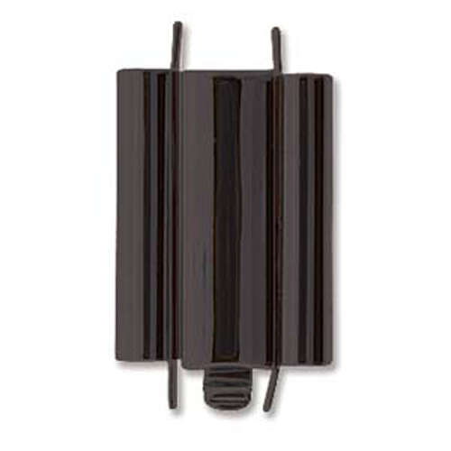 Beadslide Clasp Smooth Plain - Black - CLSP216BK-22