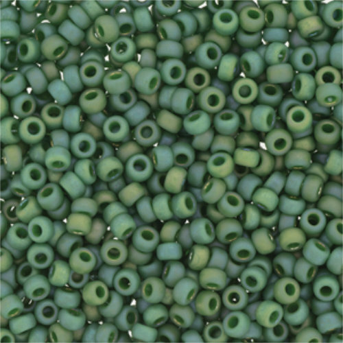Miyuki 8/0 Rocaille Bead - 8-94699 - Frost Opaque Glaze Rainbow  Green - 100gm Bag