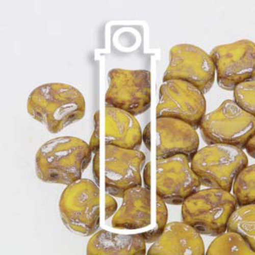 Ginko Leaf 7.5mm x 7.5mm - GNK8783120-43400 - Opaque Yellow Picasso - 22gm Tube