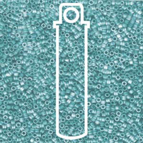 Miyuki 11/0 Delica Bead - DB1283 - Matte Transparent Caribbean Teal AB - 7.2gm Tube
