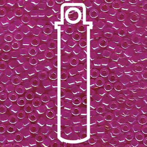 Miyuki 11/0 Delica Bead - DB1744 - Transparent Fuchsia Lined Opal AB - 7.2gm Tube