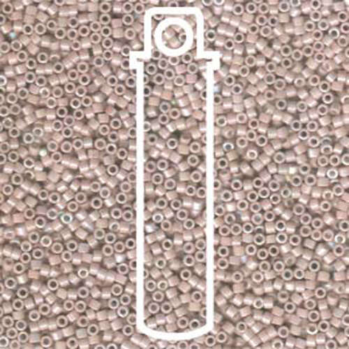 Miyuki 11/0 Delica Bead - DB1505 - Opaque Pink Champagne AB - 7.2gm Tube