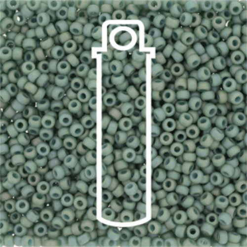 Miyuki 11/0 Rocaille Bead - 11-94701 - Frost Opaque Glaze Rainbow Celadon - 24gm Tube