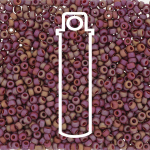Miyuki 11/0 Rocaille Bead - 11-94696 - Frost Opaque Glaze Rainbow Dark Red - 24gm Tube