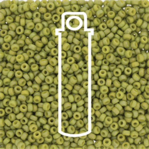Miyuki 11/0 Rocaille Bead - 11-94697 - Frost Opaque Glaze Rainbow Olive - 24gm Tube
