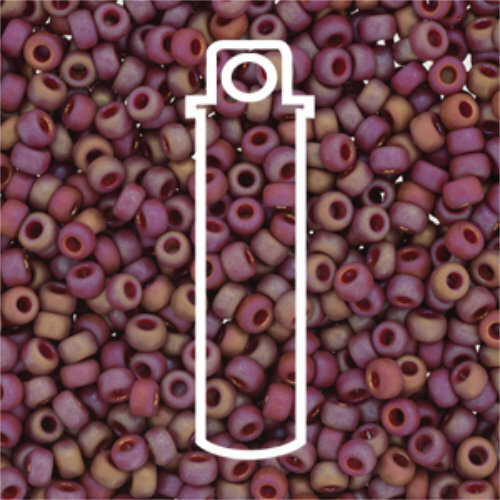 Miyuki 8/0 Rocaille Bead - 8-94696 - Frost Opaque Glaze Rainbow Dark Red - 22gm Tube