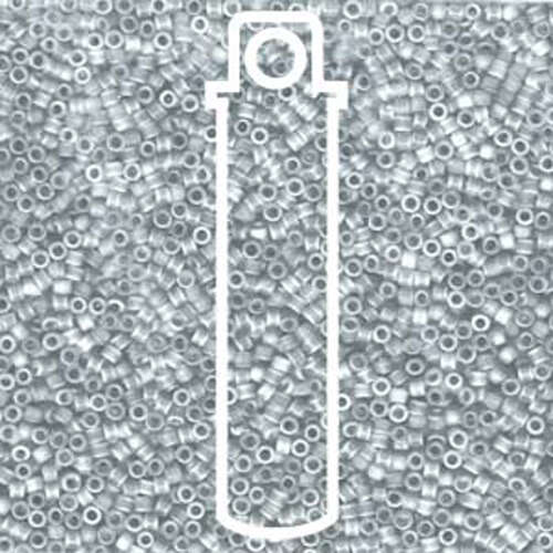 Miyuki 11/0 Delica Bead - DB1286 - Matte Transparent Grey Mist AB - 7.2gm Tube