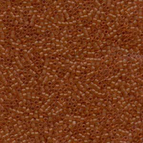 Miyuki 11/0 Delica Bead - DB777 - Matte Transparent Dyed Dark Amber - 100gm Bag