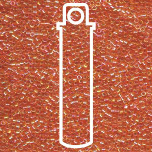 Miyuki 11/0 Delica Bead - DB151 - Transparent Tangerine AB - 7.2gm Tube