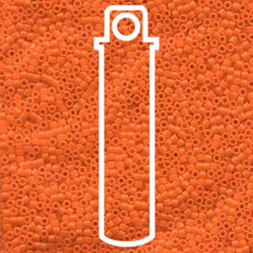 Miyuki 11/0 Delica Bead - DB722 - Opaque Orange - 7.2gm Tube
