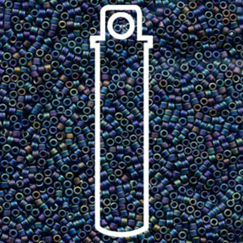 Miyuki 11/0 Delica Bead - DB871 - Matte Opaque Gray AB - 7.2gm Tube