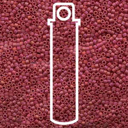 Miyuki 11/0 Delica Bead - DB874 - Matte Opaque Maroon AB - 7.2gm Tube