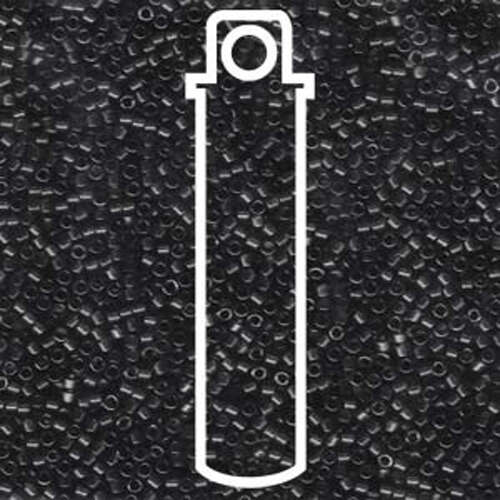 Miyuki 11/0 Delica Bead - DB1319 - Transparent Dyed Dark Grey - 7.2gm Tube