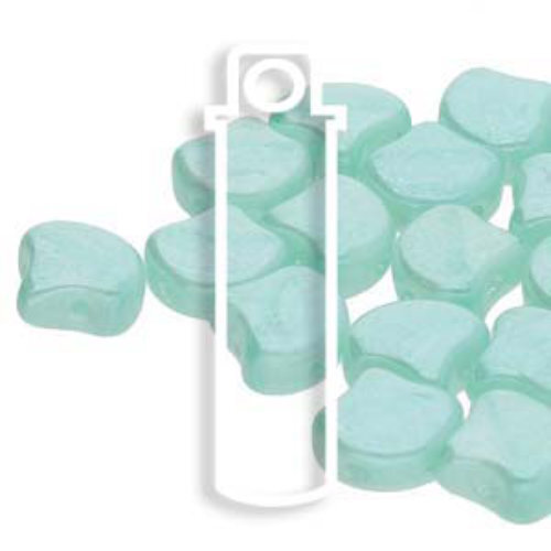 Ginko Leaf 7.5mm x 7.5mm - GNK8761100-14400 - Opal Green Aqua White Luster - 22gm Tube