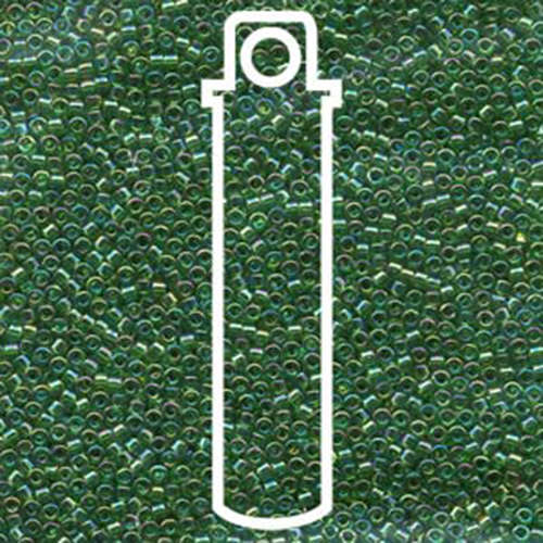Miyuki 11/0 Delica Bead - DB152 - Transparent Green AB - 7.2gm Tube