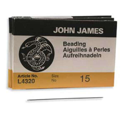 John James - English Beading Needles - 25 Pack Size 15 - L4320-015