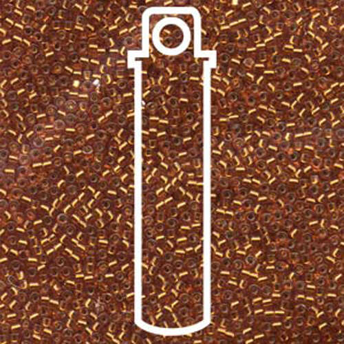 Miyuki 11/0 Delica Bead - DB1333 - Silver Lined Dyed Orange - 7.2gm Tube