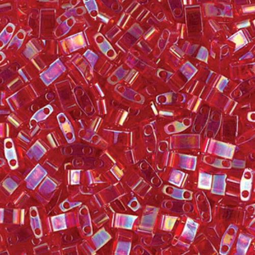 Miyuki Half Tila Bead - TLH0254 - Transparent Red AB - 50gm Bag