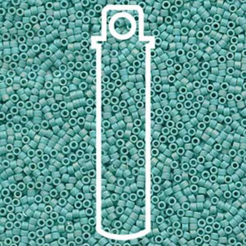Miyuki 11/0 Delica Bead - DB878 - Matte Opaque Turquoise AB - 6.8gm Tube