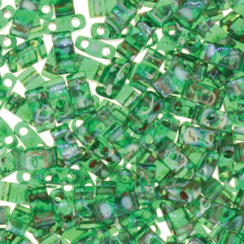 Miyuki Half Tila Bead - TLH4507 - Transparent Picasso Green - 50gm Bag