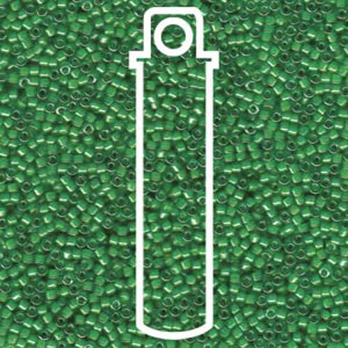 Miyuki 11/0 Delica Bead - DB274 - Lined Green / Lime Luster - 7.2gm Tube